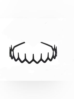 Black Zigzag Plastic Sharktooth Headband BNIB
